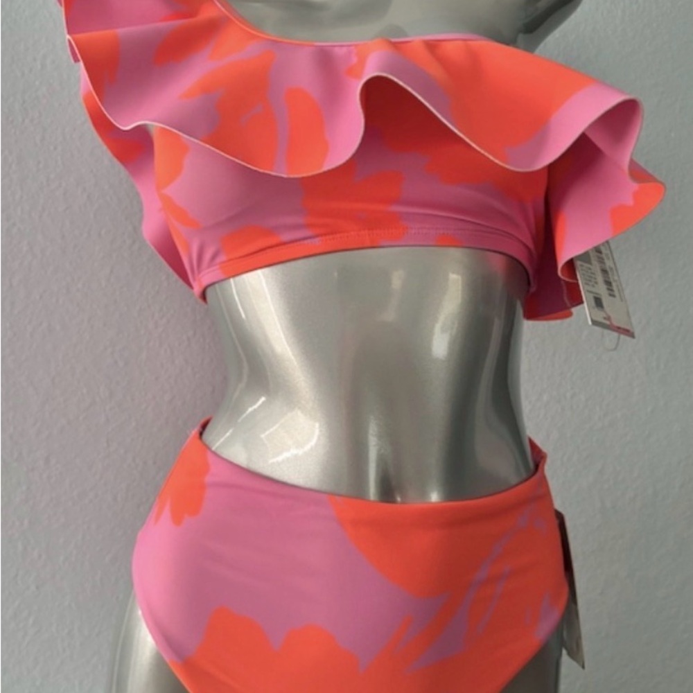 ANTONIO MELANI Green One-Shoulder Ruffle Bikini Set - Picture 3 of 6